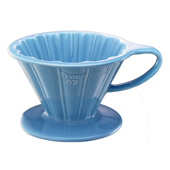 Tiamo V02花漾陶瓷咖啡滤器组 (粉蓝)附滤纸量匙滴